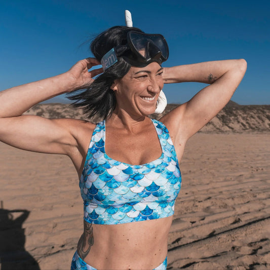 Mermaid Scales Collection Eco Sports Bra Top -