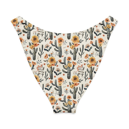 Cactus Sunflower Eco High-Leg Cheeky Bikini Bottom - Salinity Swimwear