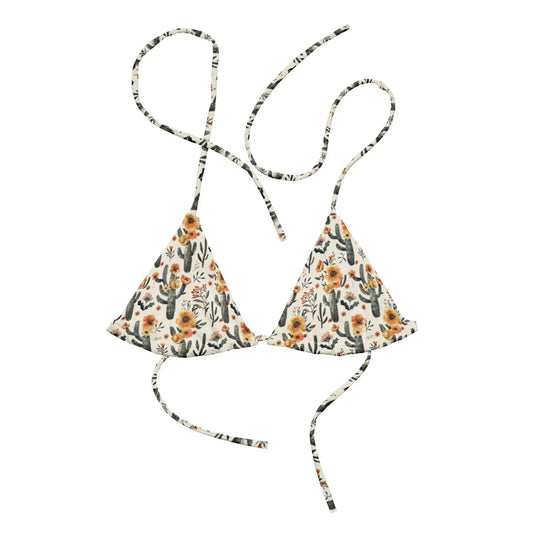 Cactus Sunflower Eco String Bikini Top - Salinity Swimwear