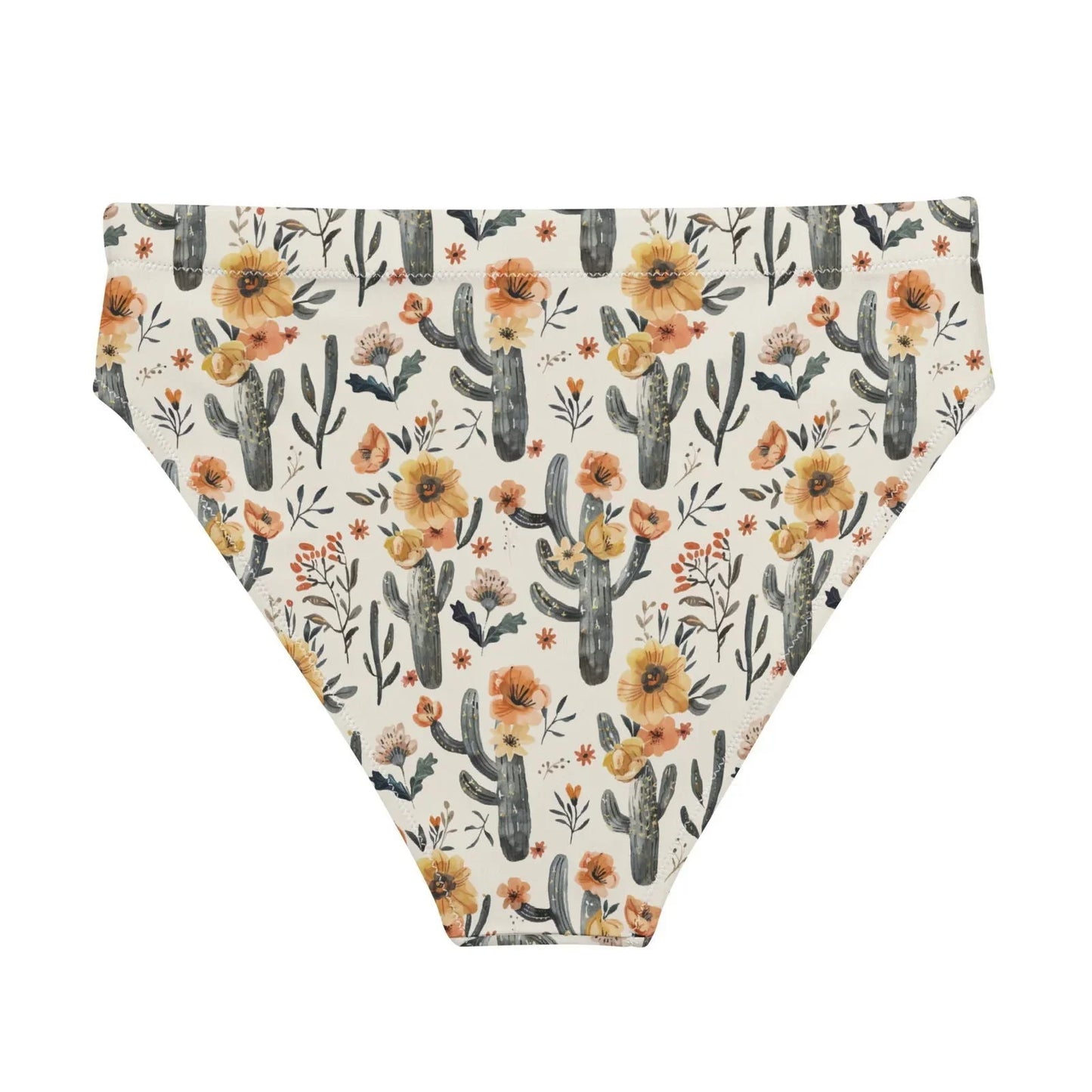 Cactus Sunflower High-Waisted Bikini Bottom - Salinity Swimwear