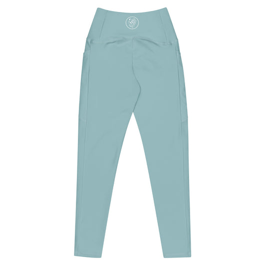 Solid Color Eco Swim Leggings With Pockets -