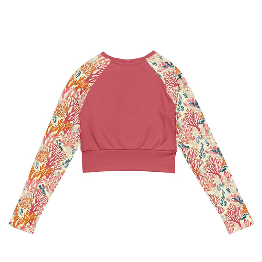 Coral Reef Eco Cropped Rash Guard Solid -