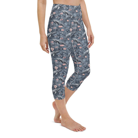 Dusky Gray Whale Capri Swim Leggings - Salinity Swimwear