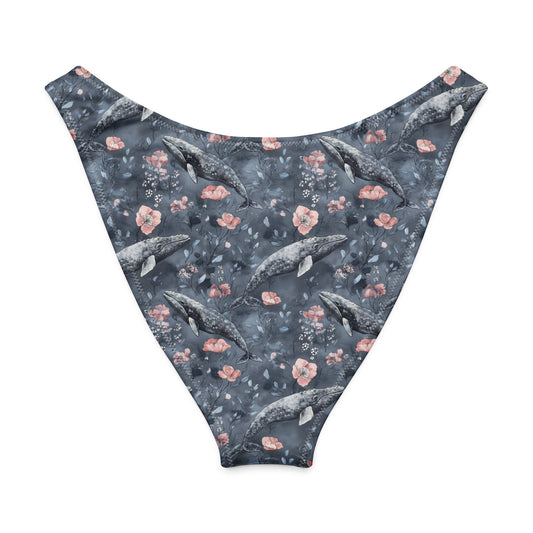 Dusky Gray Whale Eco High-Leg Cheeky Bikini Bottom - Salinity Swimwear