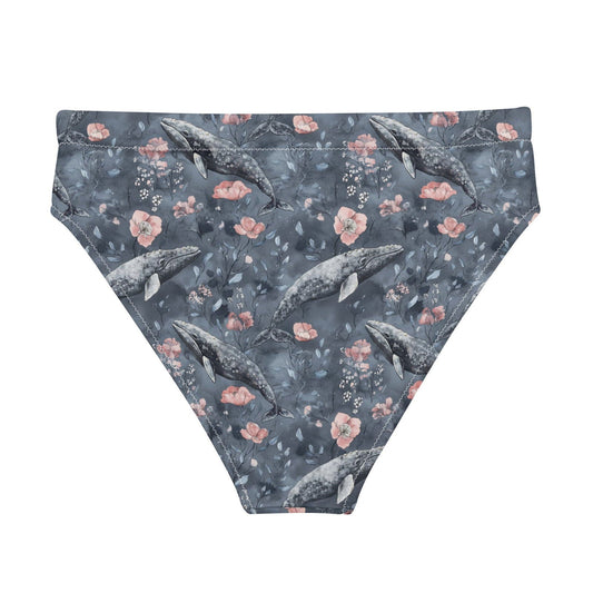 Dusky Gray Whale Eco High-Waisted Bikini Bottom - Salinity Swimwear