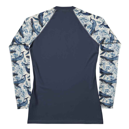 Humpback Whale Song Women's Rash Guard Solid -