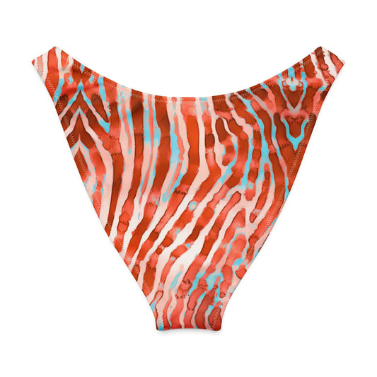 Lionfish Stripes Eco High-Leg Cheeky Bikini Bottom - Salinity Swimwear