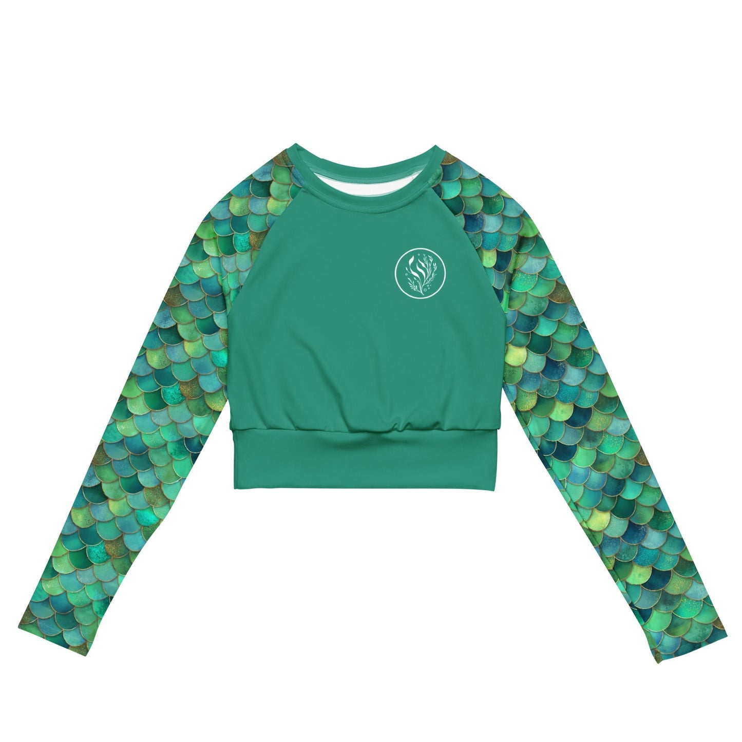 Mermaid Scales Collection Eco Cropped Rash Guard Solid -