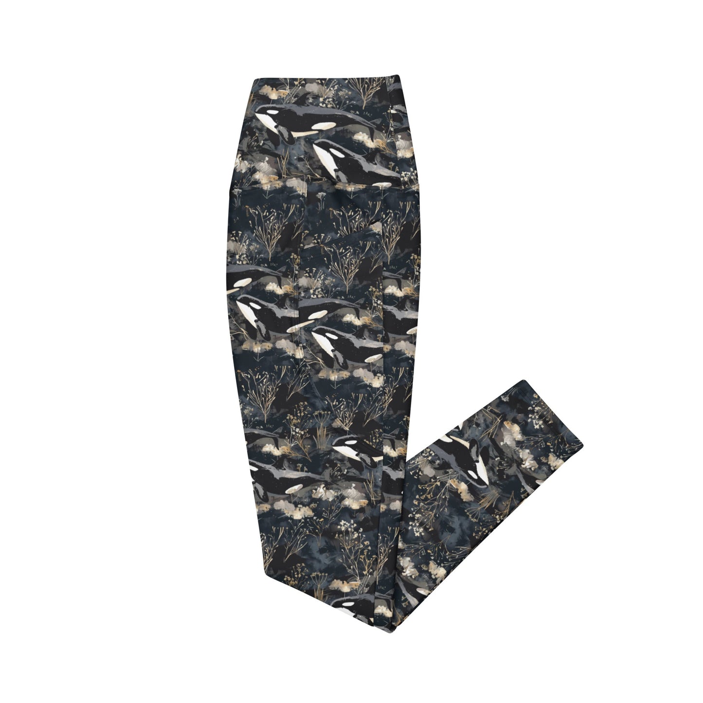 Midnight Orca Eco Swim Leggings With Pockets -