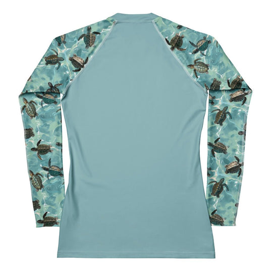 Oceanic Sea Turtle Women's Rash Guard Solid - Salinity Swimwear