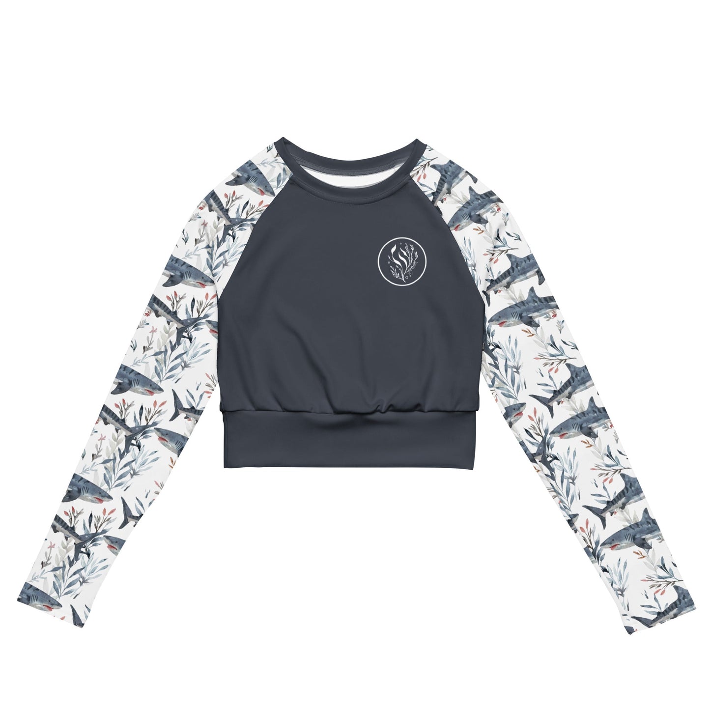 Tropical Reef Fish Eco Cropped Rash Guard Solid -