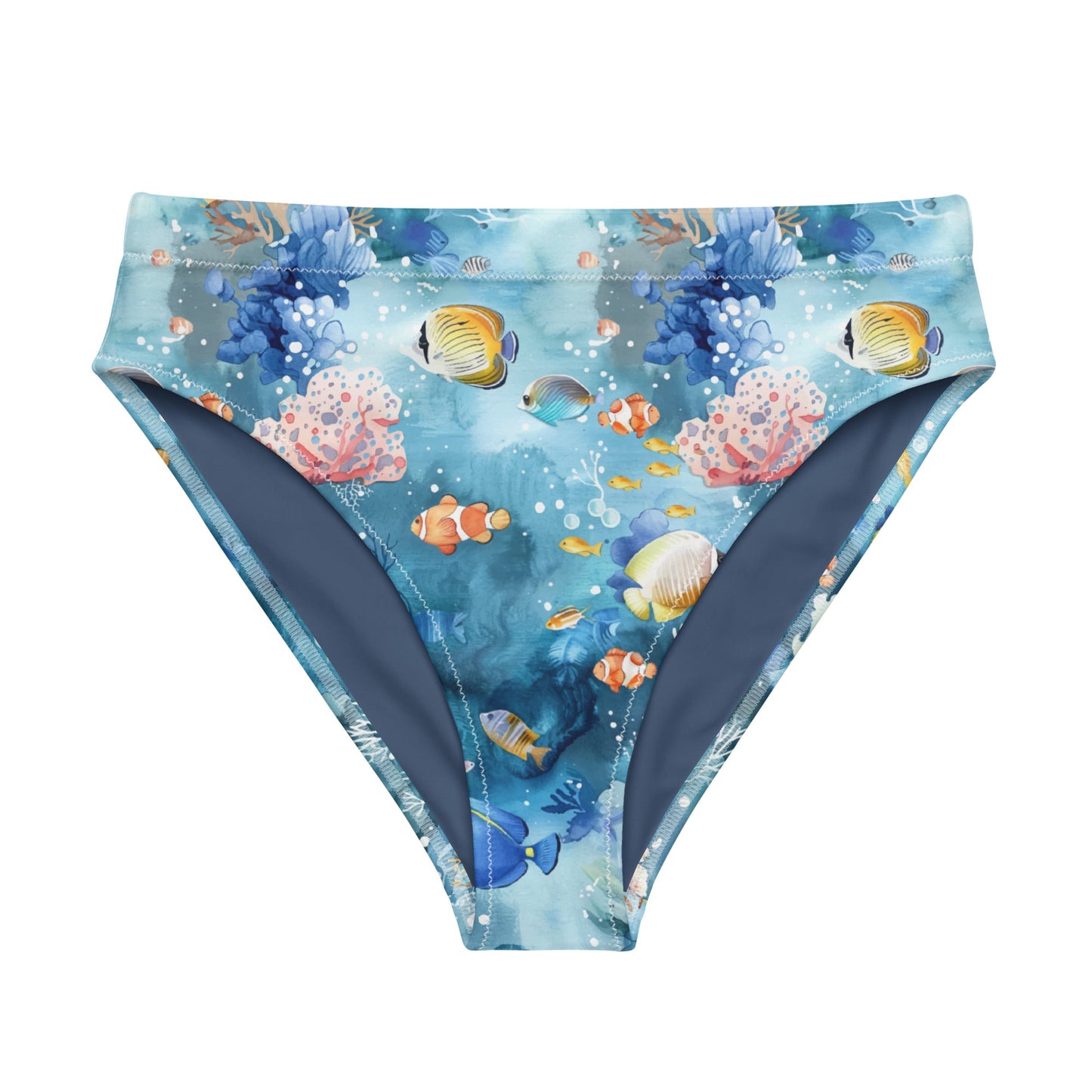 Tropical Reef Fish Eco High-Waisted Bikini Bottom -