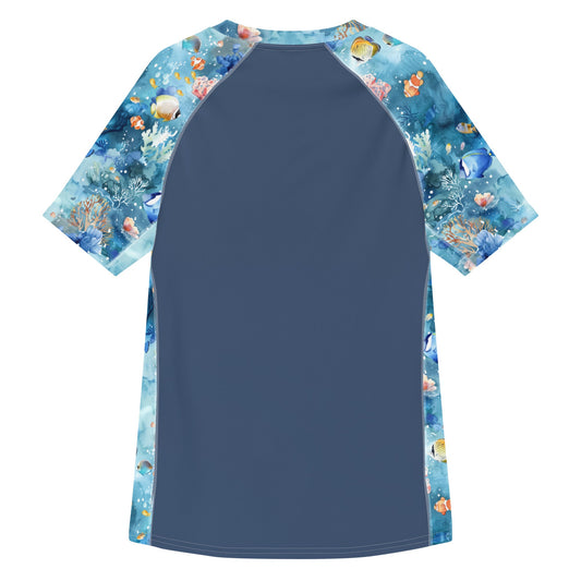 Tropical Reef Fish Men’s Short Sleeve Swim Shirt -
