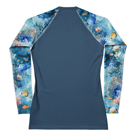 Tropical Reef Fish Women's Rash Guard Solid -