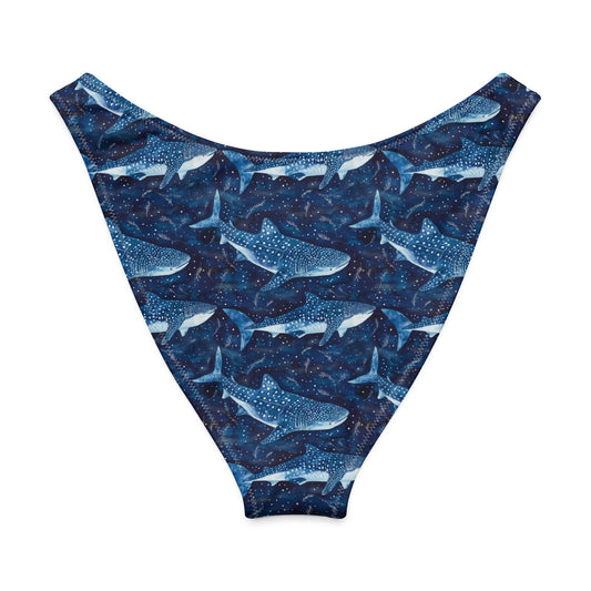 Whale Shark Dream Eco High-Leg Cheeky Bikini Bottom -