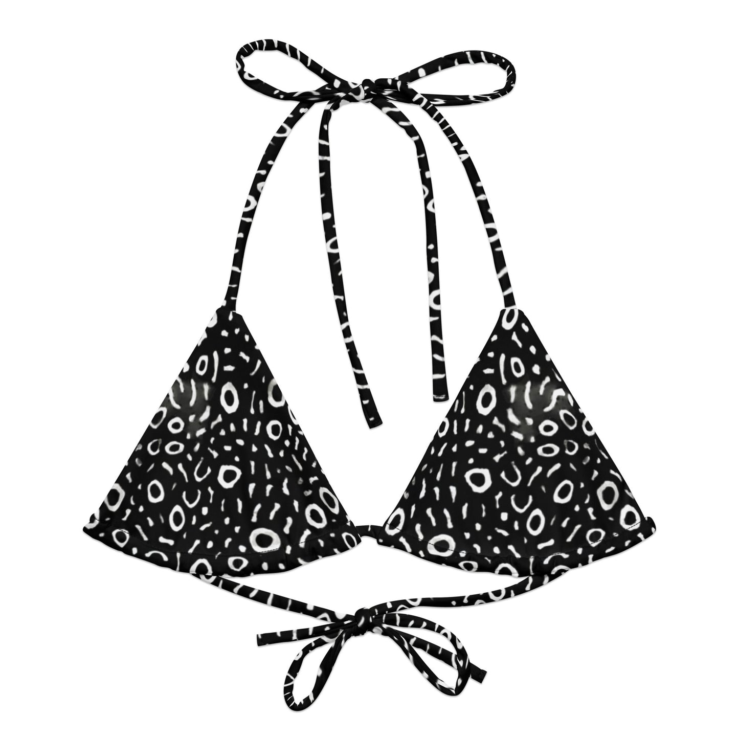 Whale Shark Mosaic Eco String Bikini Top - Salinity Swimwear