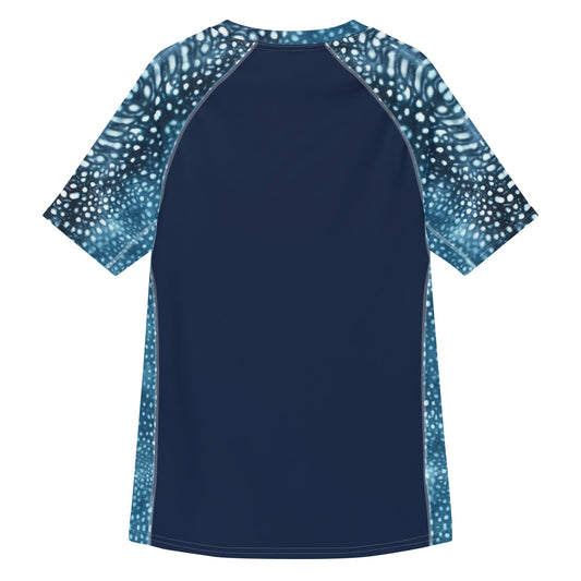 Whale Shark Mosaic Men’s Short Sleeve Swim Shirt -