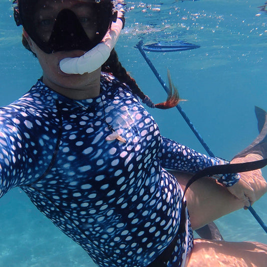 Whale Shark Mosaic Women's Rash Guard - Salinity Swimwear