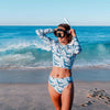 Spotted Eagle Ray Eco Cropped Rash Guard -  - ["rash guard","ray","Spotted Eagle Ray","Wildlife","women"]