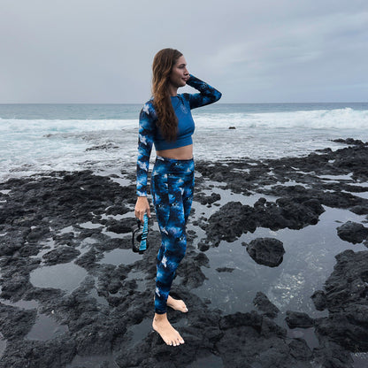 Moonlight Manta Eco Cropped Rash Guard Solid - 