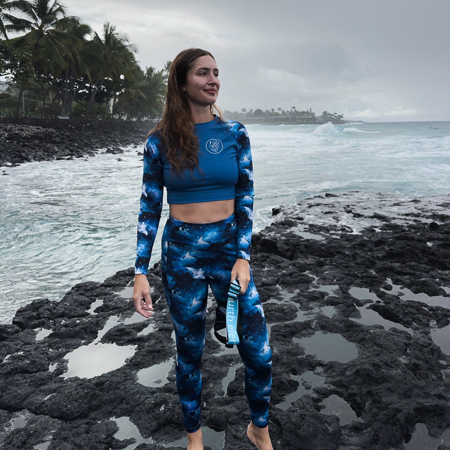Moonlight Manta Eco Cropped Rash Guard Solid - 