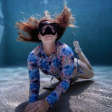 Spotted Eagle Ray Long Sleeve Eco Cropped Rash Guard - Salinity Swimwear