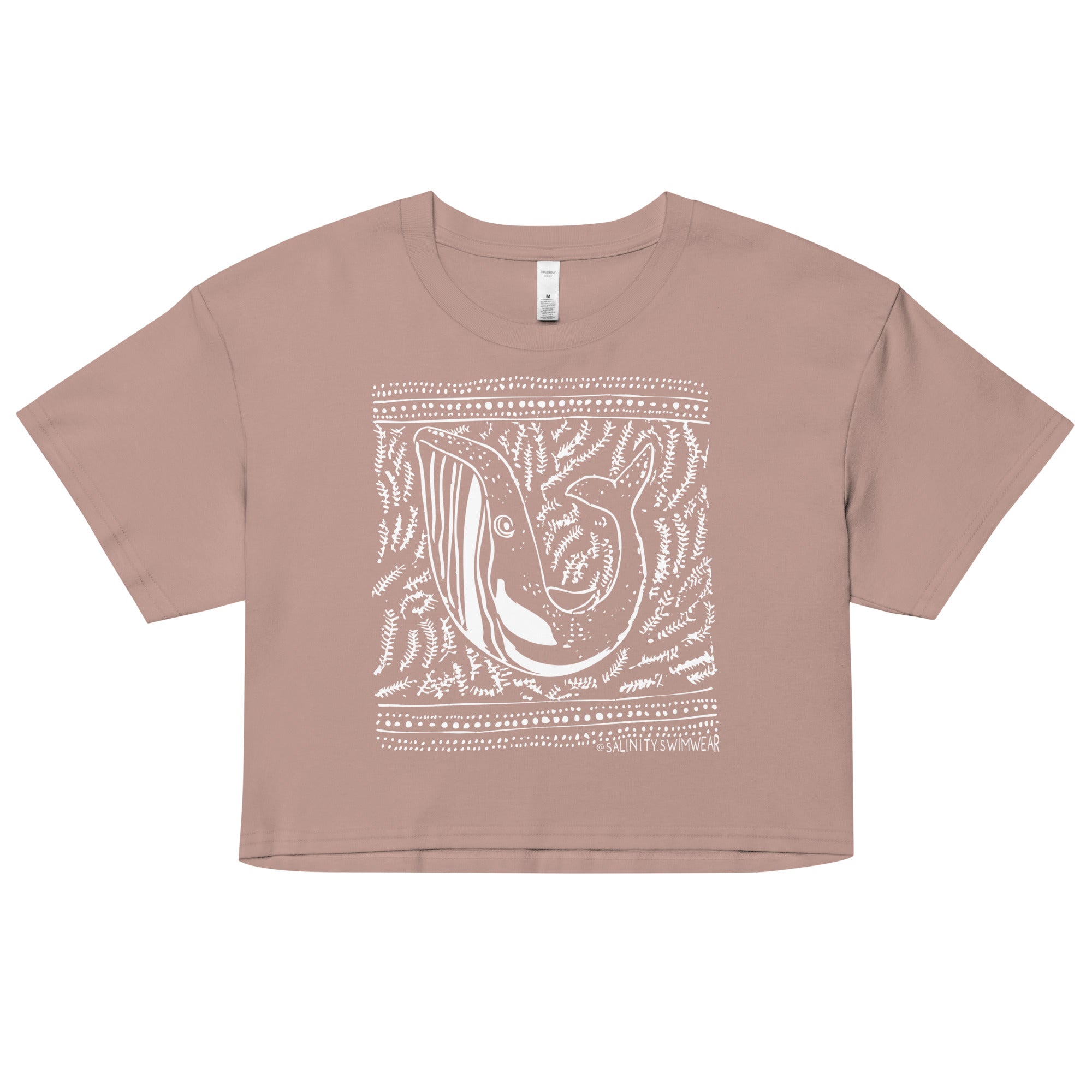 Block Print Whale Women’s Crop Top -  - ["T","women"]