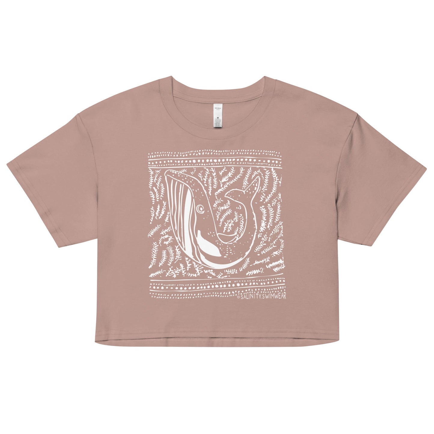 Block Print Whale Women’s Crop Top - 
