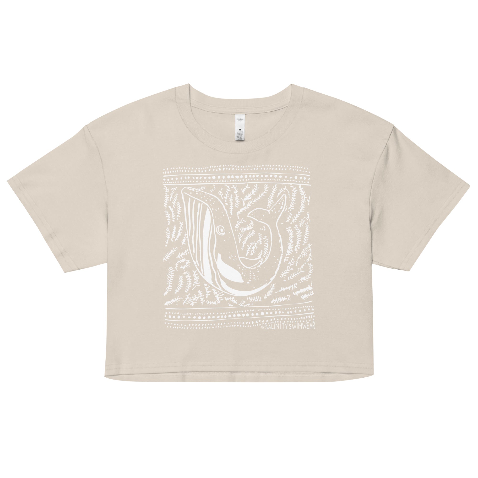 Block Print Whale Women’s Crop Top -  - ["T","women"]