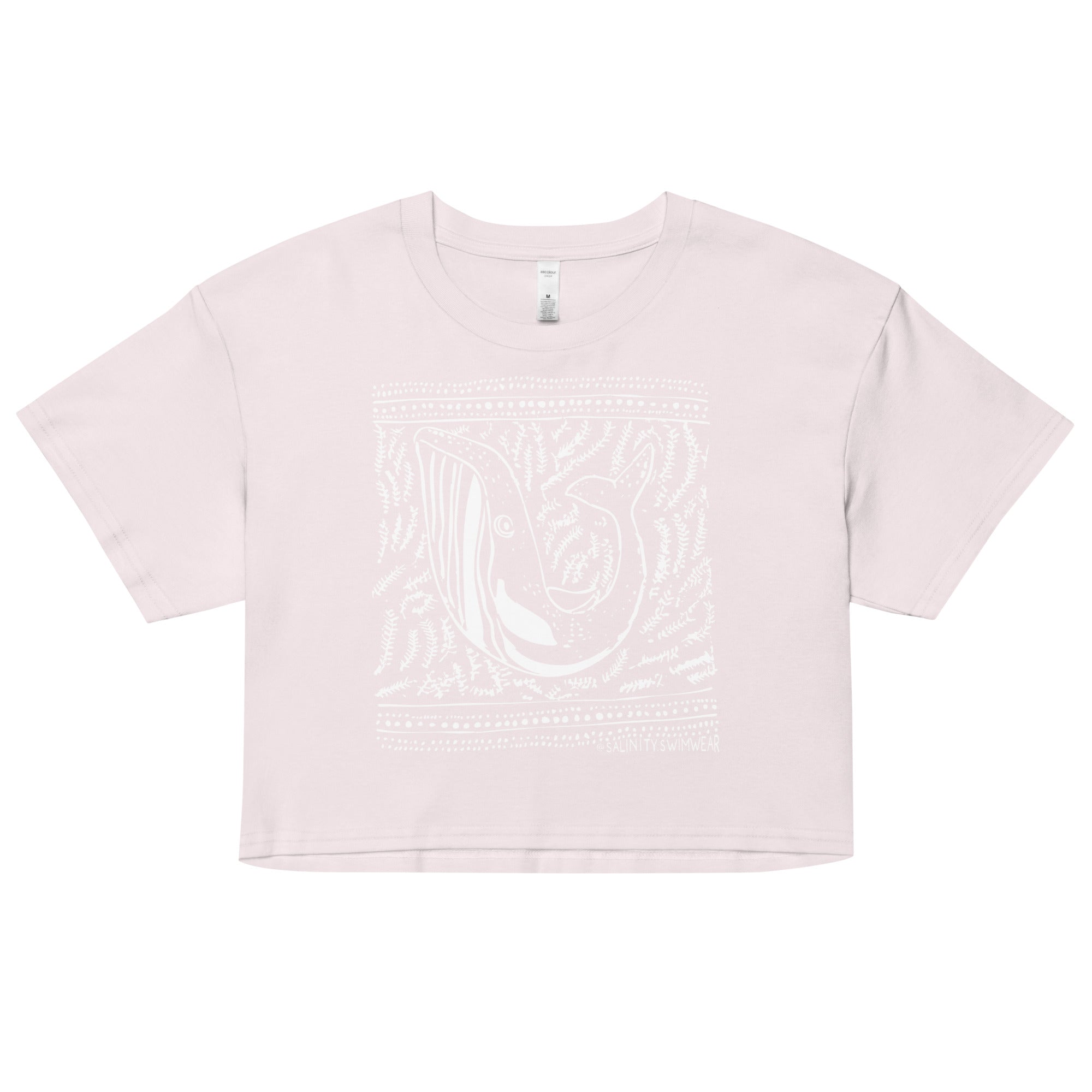 Block Print Whale Women’s Crop Top -  - ["T","women"]