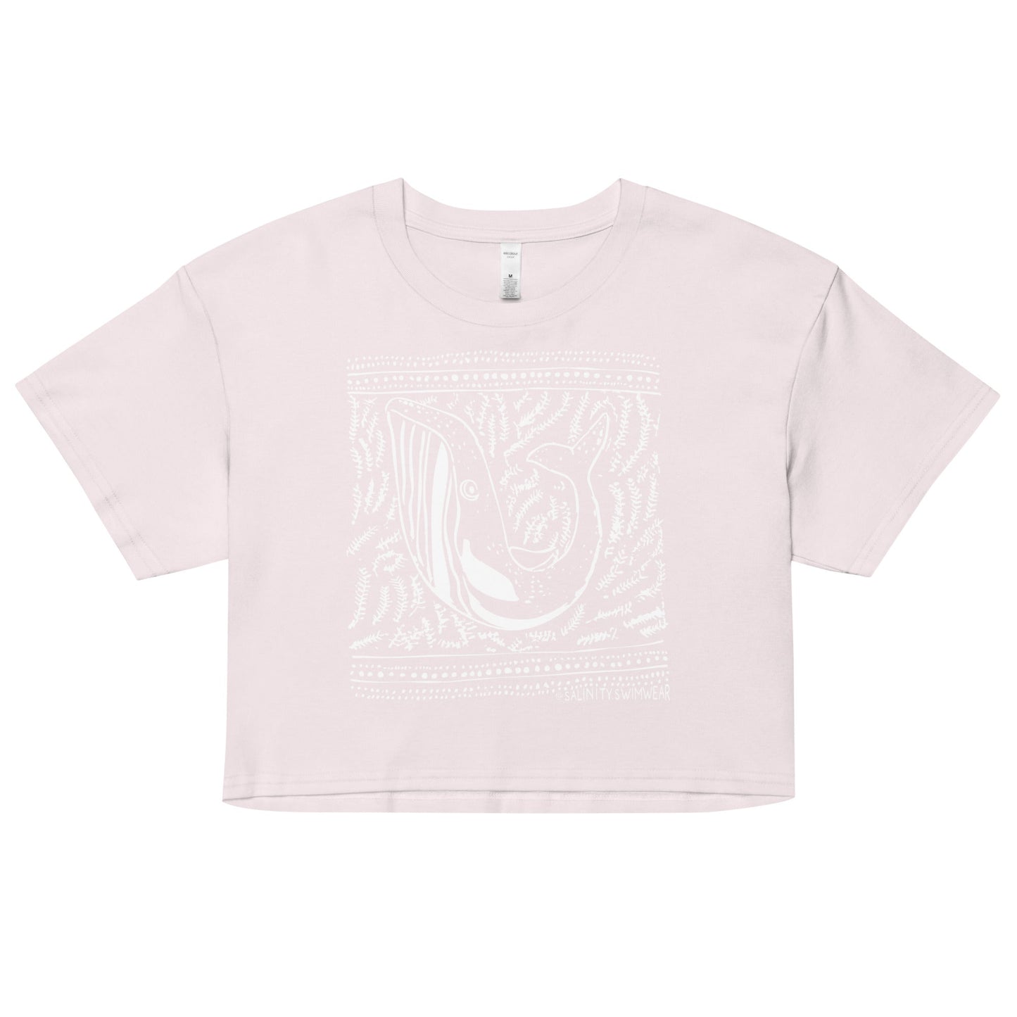 Block Print Whale Women’s Crop Top - 