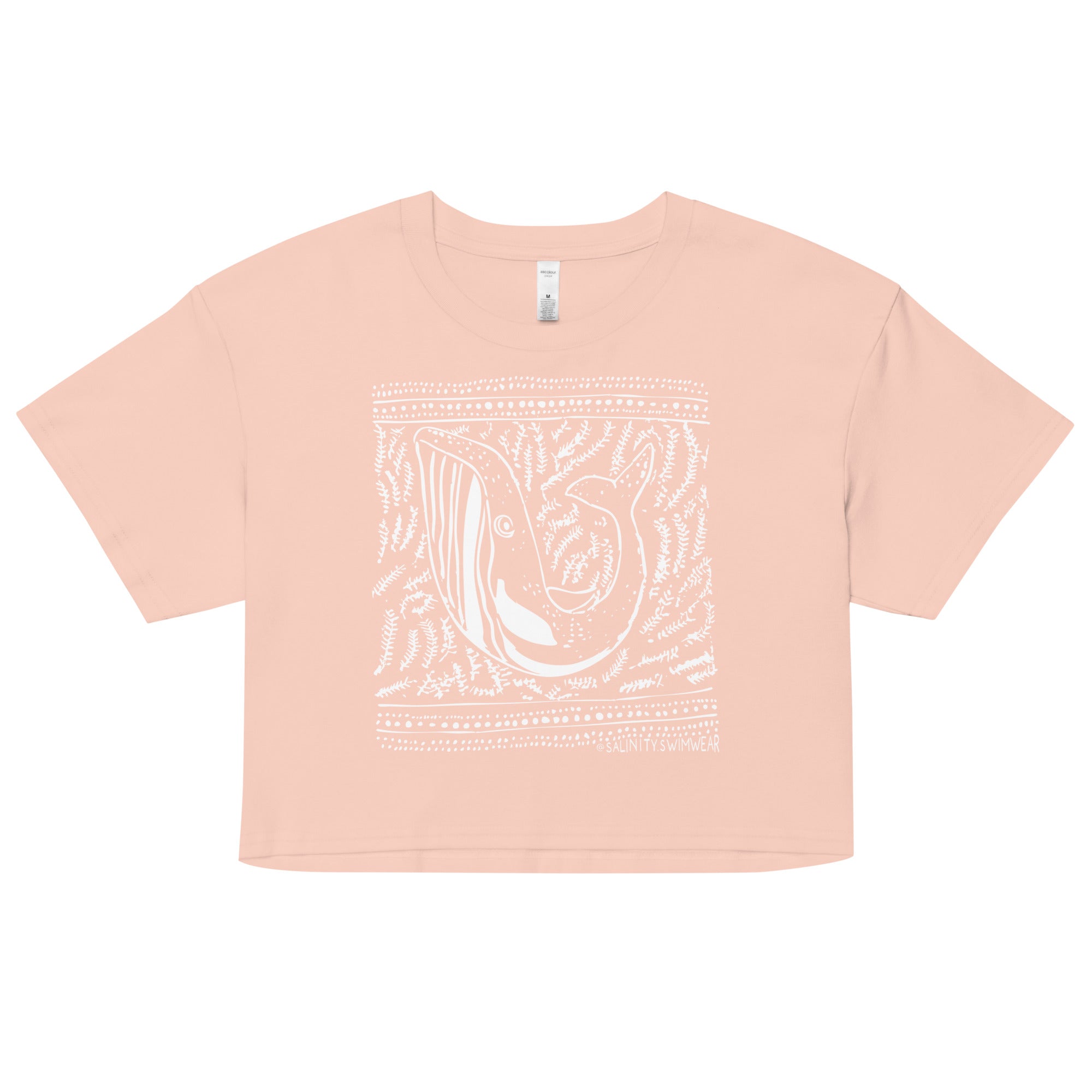 Block Print Whale Women’s Crop Top -  - ["T","women"]
