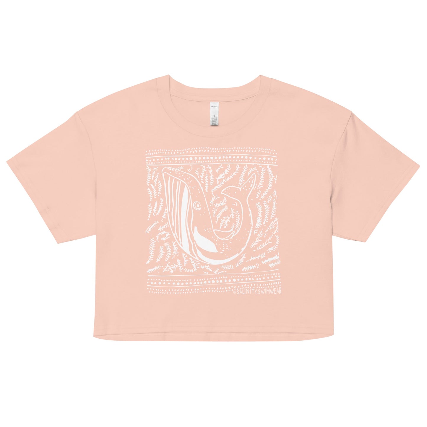 Block Print Whale Women’s Crop Top - 
