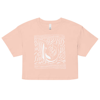Block Print Whale Women’s Crop Top - 