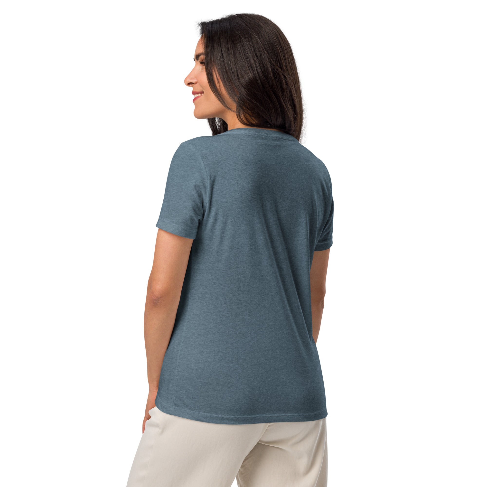 Block Print Whale Women’s V-neck T-Shirt -  - ["T","women"]