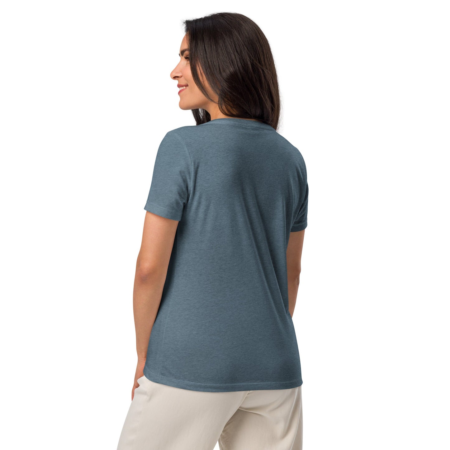 Block Print Whale Women’s V-neck T-Shirt - 