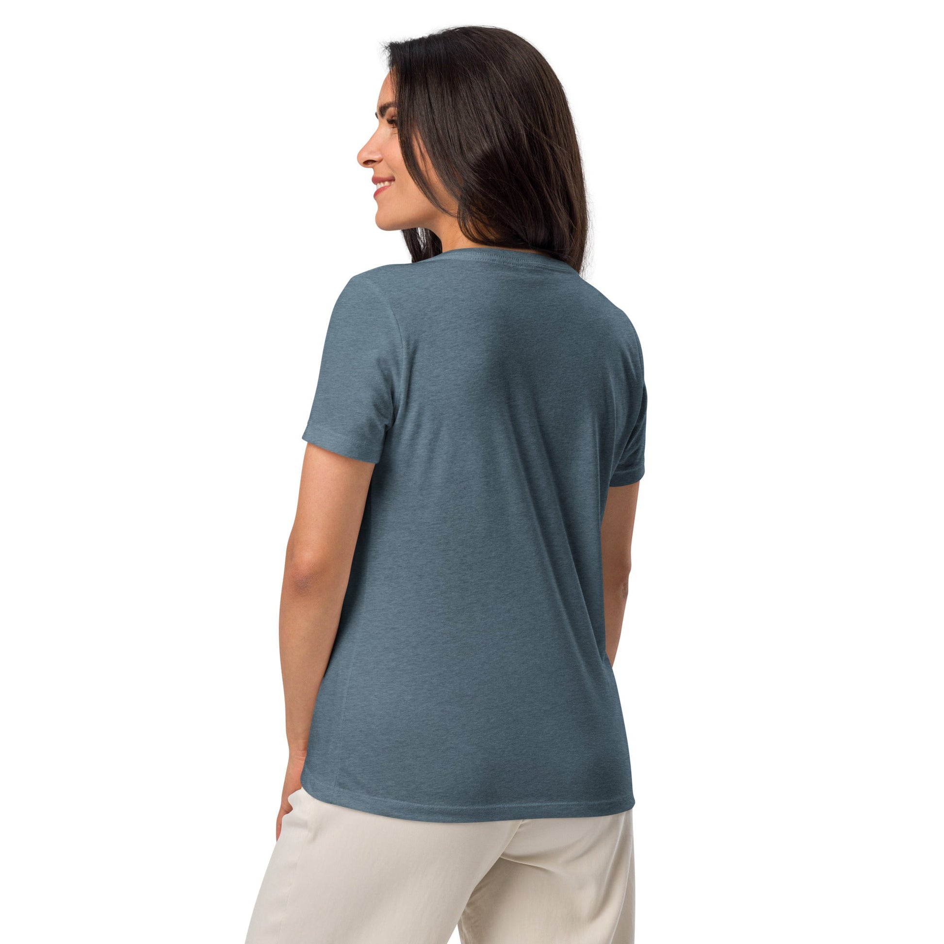 Block Print Whale Women’s V-neck T-Shirt - 