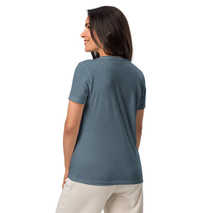 Block Print Whale Women’s V-neck T-Shirt - 