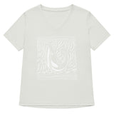 Block Print Whale Women’s V-neck T-Shirt -  - ["T","women"]