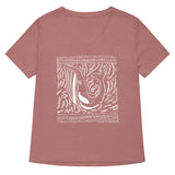 Block Print Whale Women’s V-neck T-Shirt -  - ["T","women"]