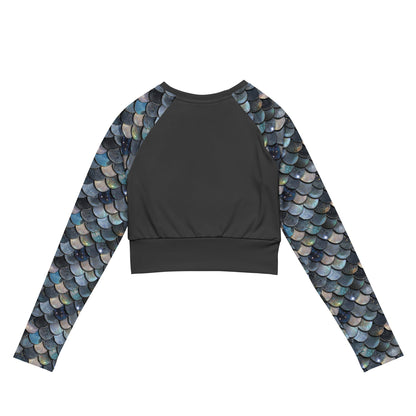 Mermaid Scales Collection Eco Cropped Rash Guard Solid - 