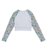 Mermaid Scales Collection Eco Cropped Rash Guard Solid -  - ["Blue Lagoon Mermaid","mermaid","rash guard","women"]