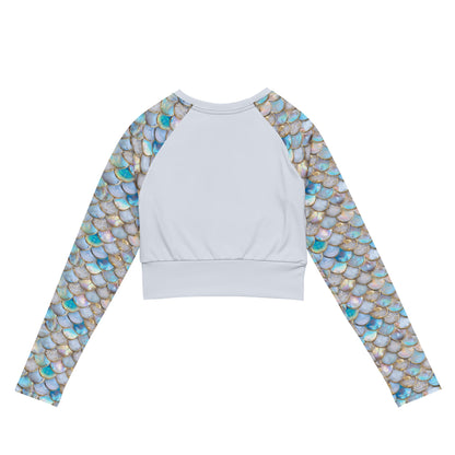 Mermaid Scales Collection Eco Cropped Rash Guard Solid - 