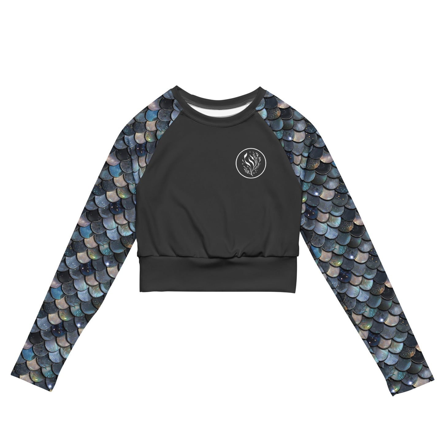 Mermaid Scales Collection Eco Cropped Rash Guard Solid - 