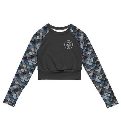 Mermaid Scales Collection Eco Cropped Rash Guard Solid - 