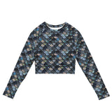 Mermaid Scales Collection Eco Cropped Rash Guard -  - ["Blue Lagoon Mermaid","mermaid","rash guard","women"]