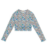 Aurora Opal Mermaid Eco Cropped Rashguard -  - ["mermaid","rash guard","women"]