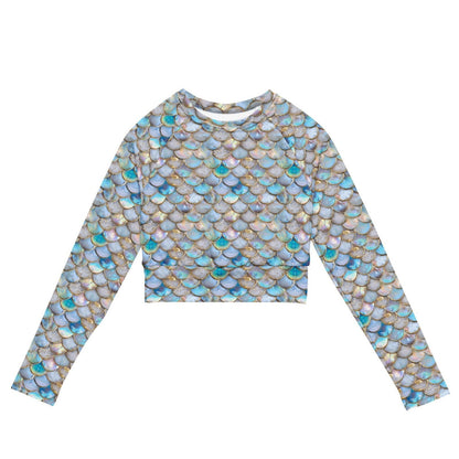 Aurora Opal Mermaid Eco Cropped Rashguard - 