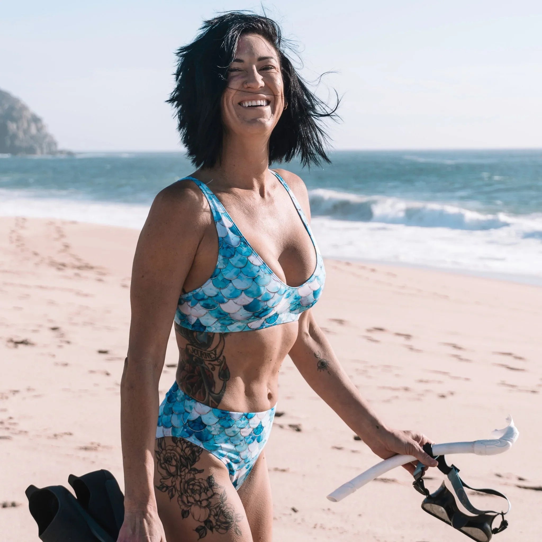 Blue Lagoon Mermaid Eco High-Waisted Bikini Set -  - ["Blue Lagoon Mermaid","mermaid","swim","women"]