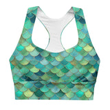 Mermaid Scales Collection Eco Sports Bra Top -  - ["Blue Lagoon Mermaid","mermaid","swim","women"]
